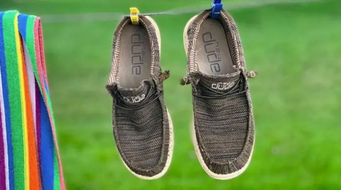 Air dry with Hey Dude shoes