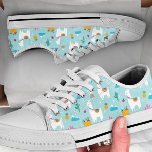 Blue Llama Shoes - Low Top Canvas