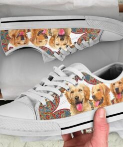 Ancient Golden Retriever Shoes - Golden Retriever Low Top Canvas Shoes