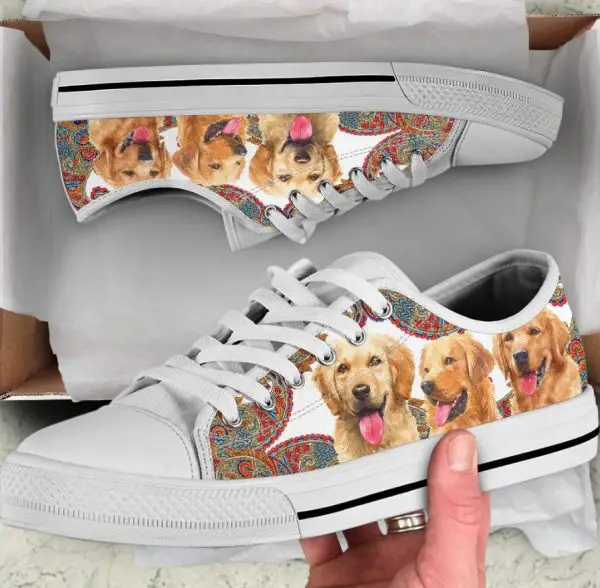 Ancient Golden Retriever Shoes - Golden Retriever Low Top Canvas Shoes