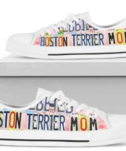 Boston Terrier Mom Shoes - Boston Terrier Low Top Canvas Shoes