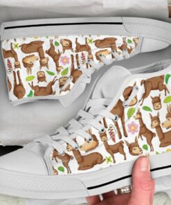 Brown Llama Shoes - Low Top Canvas