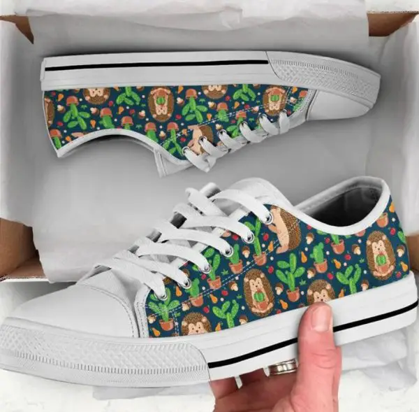 Cactus Hedgehog Shoes - Hedgehog Low Top Canvas Shoes