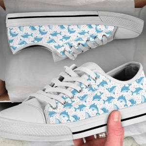 Cartoon Dolphin Shoes - Dolphin Low Top Canvas Shoes