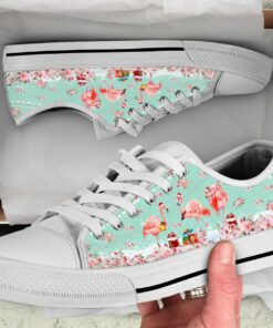 Christmas Flamingo Shoes - Flamingo Low Top Canvas Shoes