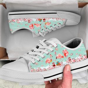Christmas Flamingo Shoes - Flamingo Low Top Canvas Shoes