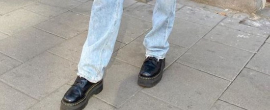Combat boots with straight leg jeans