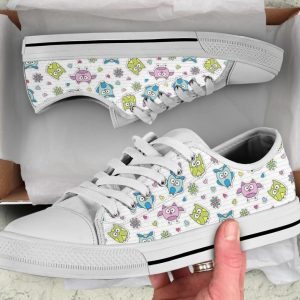 Cute Cartoon Owl Shoes - Owl Low Top Canvas Shoes