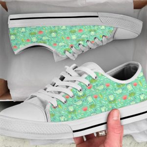 Cute Green Frog Shoes - Frog Low Top Canvas Shoes