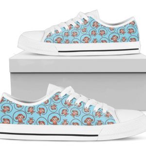 Cute Monkey Shoes - Monkey Low Top Canvas Shoes