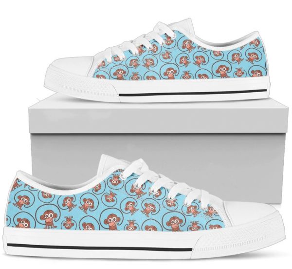 Cute Monkey Shoes - Monkey Low Top Canvas Shoes