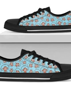 Cute Monkey Shoes - Monkey Low Top Canvas Shoes - Black