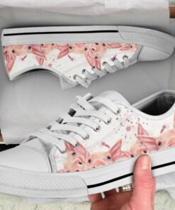 Cute Pink Pig Shoes - Pig Low Top Canvas Shoes