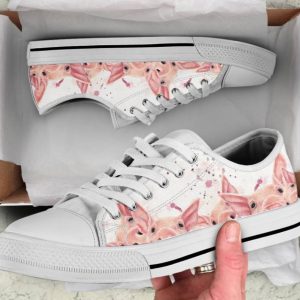 Cute Pink Pig Shoes - Pig Low Top Canvas Shoes