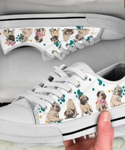 Cute Pug Shoes - Pug Low Top Canvas Shoes