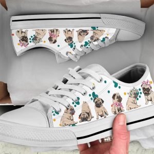 Cute Pug Shoes - Pug Low Top Canvas Shoes