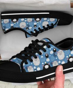 Cute Sheep Shoes - Sheep Low Top Canvas Shoes - Black
