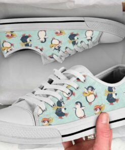 Cute Winter Penguin Shoes - Penguin Low Top Canvas Shoes