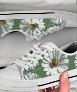 Daisy Flower and Bee Shoes - Bee Low Top Canvas Shoes