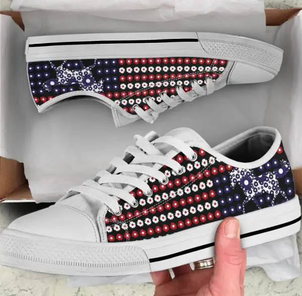 Daisy USA Flag Horse Shoes - Horse Low Top Canvas Shoes