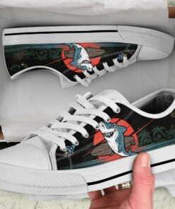 Dark Shark Shoes - Shark Low Top Canvas Shoes