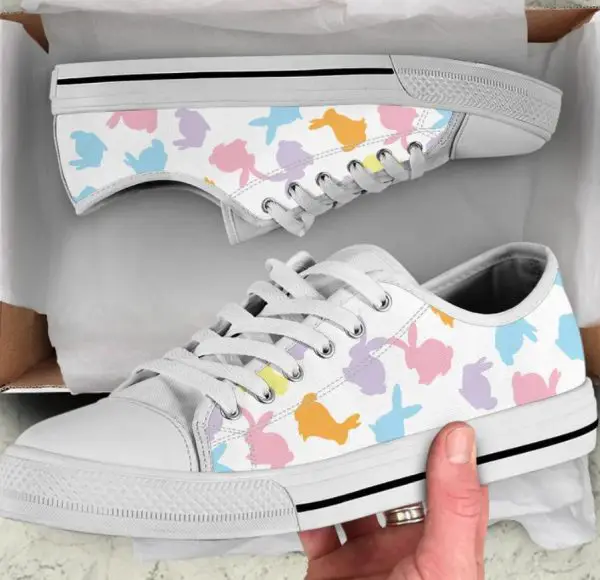 Easter Bunny Shoes - Rabbit Low Top Canvas Shoes