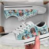 Flower Dachshund Shoes - Dachshund Low Top Canvas Shoes