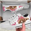 Flower Poodle Shoes - Poodle Low Top Canvas Shoes