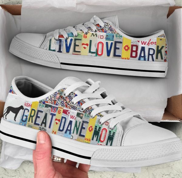 Great Dane Mom Shoes - Great Dane Low Top Canvas Shoes