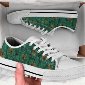 Green Peacock Shoes - Peacock Low Top Canvas Shoes