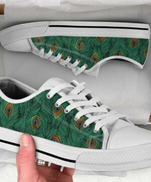 Green Peacock Shoes - Peacock Low Top Canvas Shoes