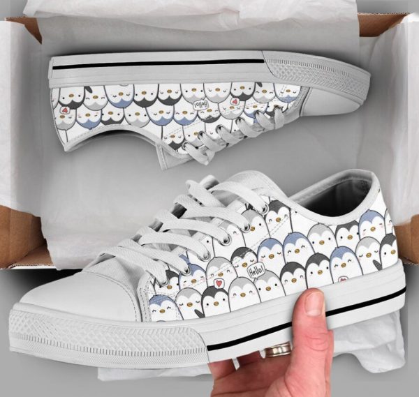 Hello Penguin Shoes - Penguin Low Top Canvas Shoes