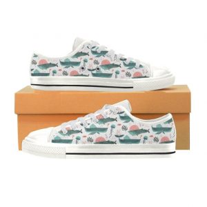 Jellyfish and Whale Shoes - Whale Low Top Canvas Shoes