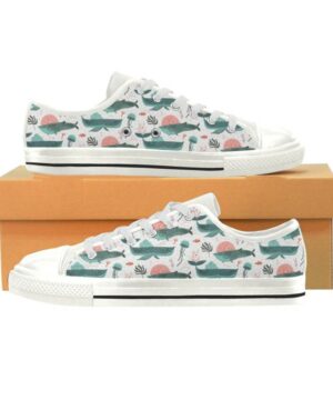 Jellyfish and Whale Shoes - Whale Low Top Canvas Shoes