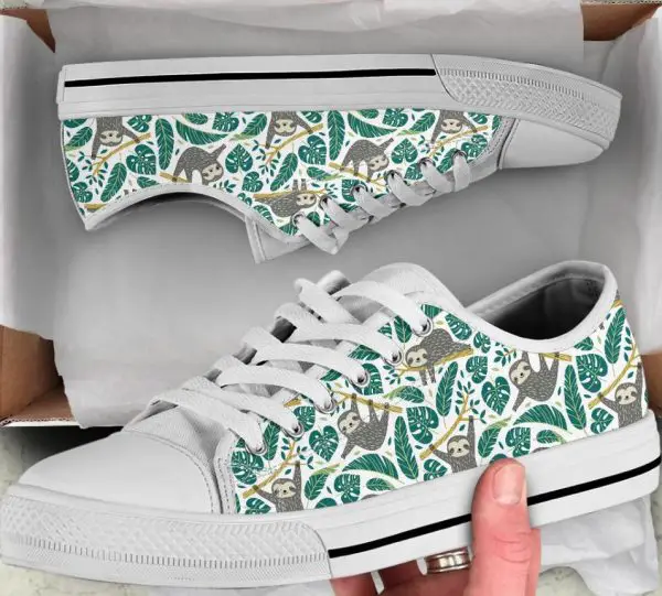 Leaf Sloth Shoes - Sloth Low Top Canvas Shoes