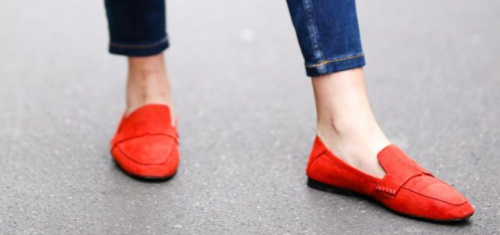 Loafers with ankle pants