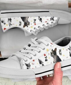 Love Boston Terrier Shoes - Boston Terrier Low Top Canvas Shoes
