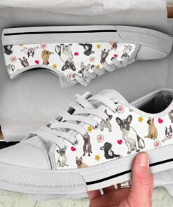 Love French Bulldog Shoes - French Bulldog Low Top Canvas Shoes