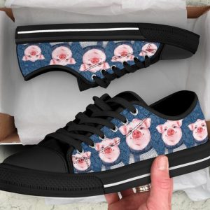 Lovely Cartoon Pig Shoes - Pig Low Top Canvas Shoes