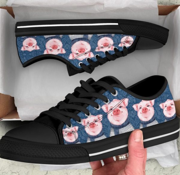 Lovely Cartoon Pig Shoes - Pig Low Top Canvas Shoes
