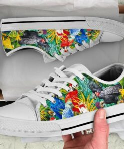 Many Colorful Parrot Shoes - Parrot Low Top Canvas Shoes