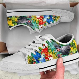 Many Colorful Parrot Shoes - Parrot Low Top Canvas Shoes