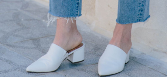 Mules with straight leg jeans