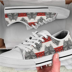 Native Indian Wolf Shoes - Wolf Low Top Canvas Shoes