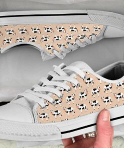 Pink Cow Shoes - Cows Low Top Canvas Shoes
