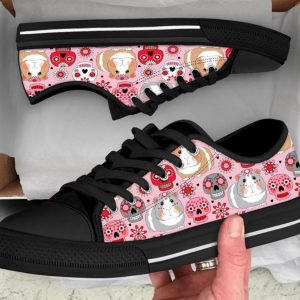 Cute Hamster Pattern Print Black Sneaker Shoes For Men Women main image 1
