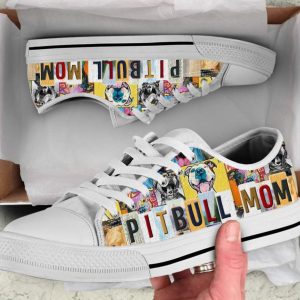 Pitbull Mom Shoes - Pitbull Low Top Canvas Shoes