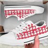 Red Cute Polar Bear Shoes - Polar Bear Low Top Canvas Shoes