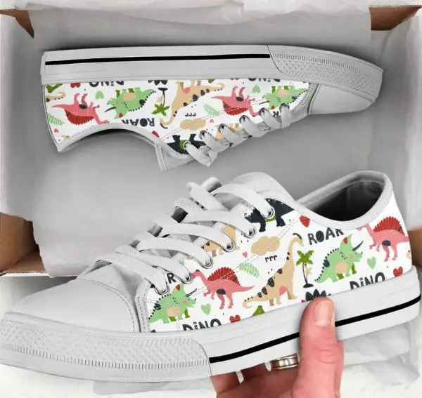 Roarrr Dinosaur Shoes - Dinosaur Low Top Canvas Shoes