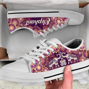 Royal Mandala Elephant Shoes - Elephant Low Top Canvas Shoes